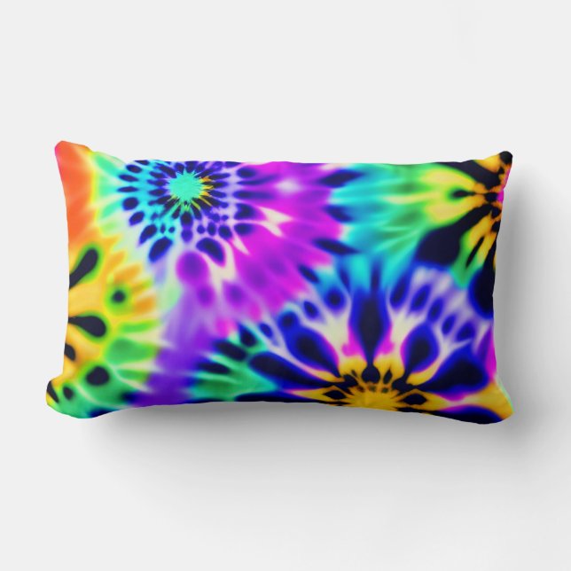 Coussin Rectangle Tie Dye Swirling Motif Design (Recto)