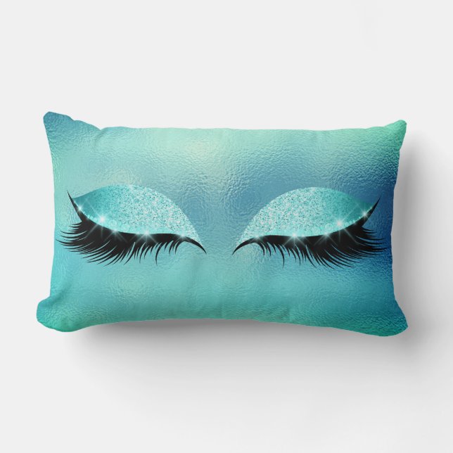 Coussin Rectangle Tiffany Aqua Vip Lashes Verre Sleep Parties scinti (Recto)