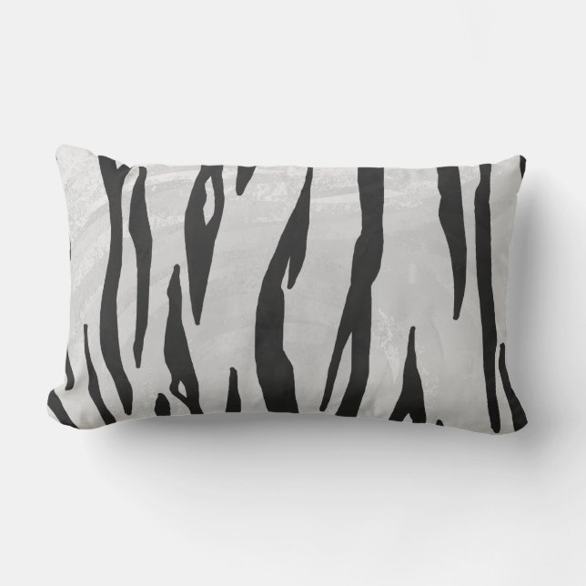 Coussin Rectangle Tiger noir et blanc (Recto)