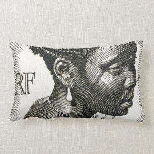 Coussin Rectangle Timbre de femme française Vintage
