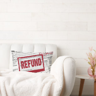 Coussin Rectangle Timbre de remboursement rouge sur un formulaire 10