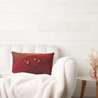 Coussin Rectangle Tissu d'oreiller jeté fleur eau goutte rouge profo