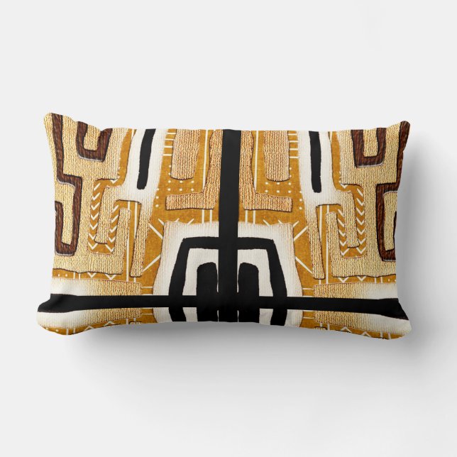 Coussin Rectangle Tissu Kuba africain (Recto)