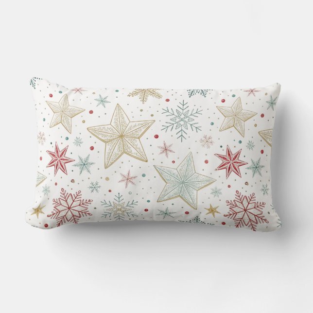 Coussin Rectangle « Tissu lombaire à motif étoile pastel » (Recto)