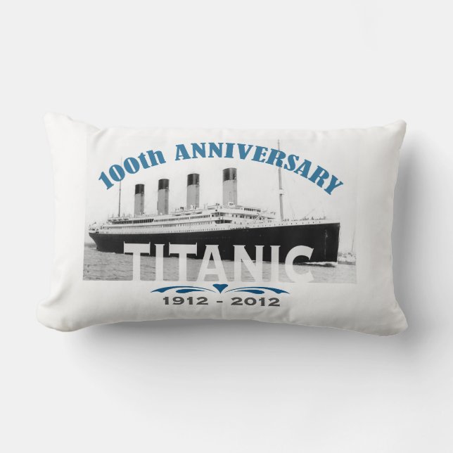Coussin Rectangle Titanic descendant l'anniversaire de 100 ans (Recto)