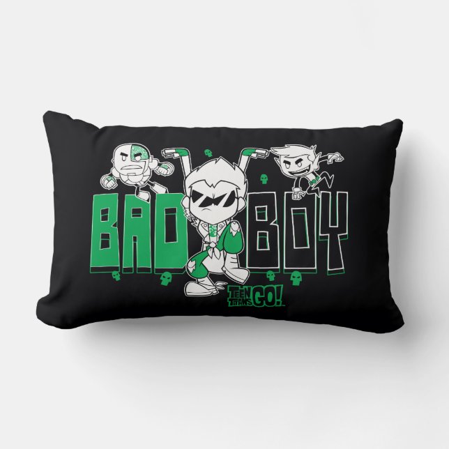 Coussin Rectangle Titans Ados, allez ! | "Bad Boy" Robin, Cyborg & B (Recto)
