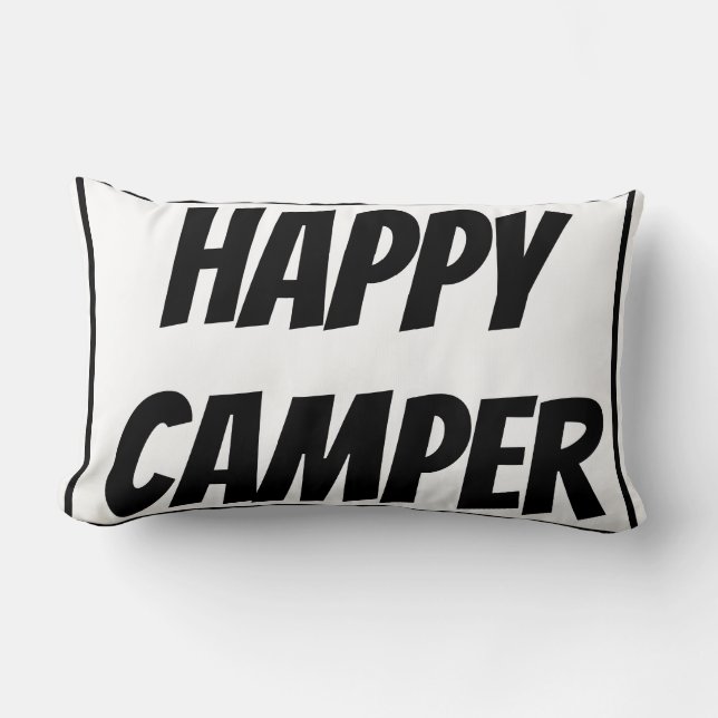 Coussin Rectangle Titre : Joyeux Campeur Drôle de Camping Aventure E (Recto)