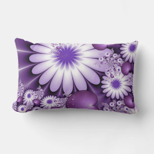 Coussin Rectangle Tomber dans l'amour Fleurs Abstraites et Coeurs Fr