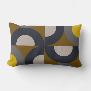 Coussin Rectangle Tonnerre de moutarde de bronze moderne du milieu d