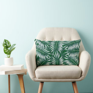 Coussin Rectangle Tons de vert Botanique Tropical Palm Feuille