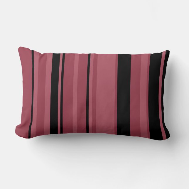Coussin Rectangle Topaze Fumée et Rayures Noires (Recto)