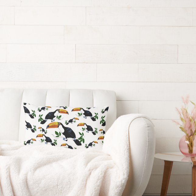 Coussin Rectangle Toucans Tropicaux - Jungle Ludique (Canapé)