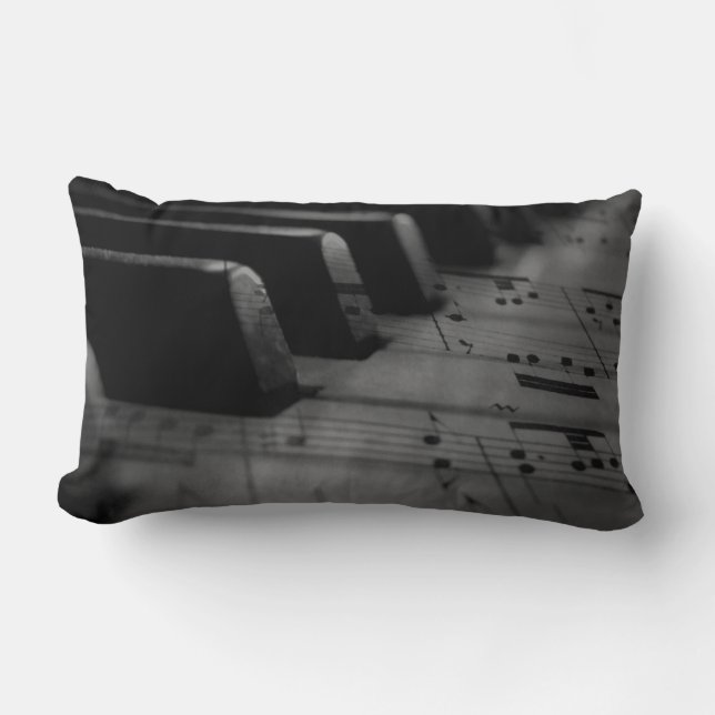 Coussin Rectangle Touches de piano musicales (Recto)
