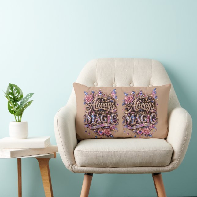 Coussin Rectangle Toujours choisir le design Crystal Magic Sparkle (Chaise)