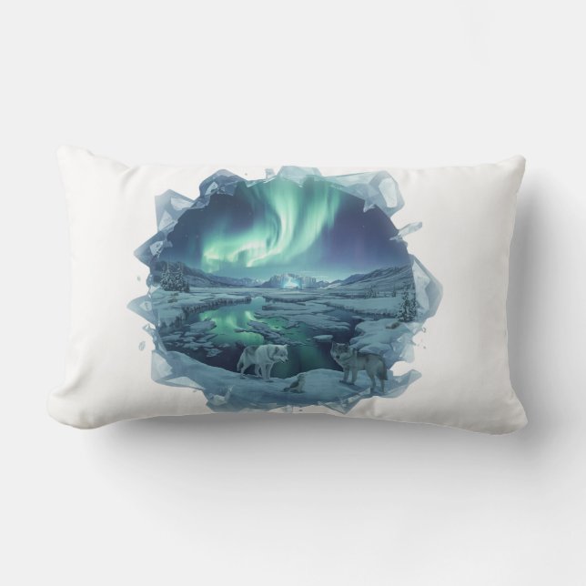 Coussin Rectangle Toundra Cristalline Aurore (Recto)