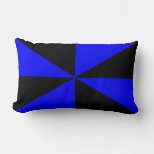 Coussin Rectangle Tourbillon bleu royal et noir