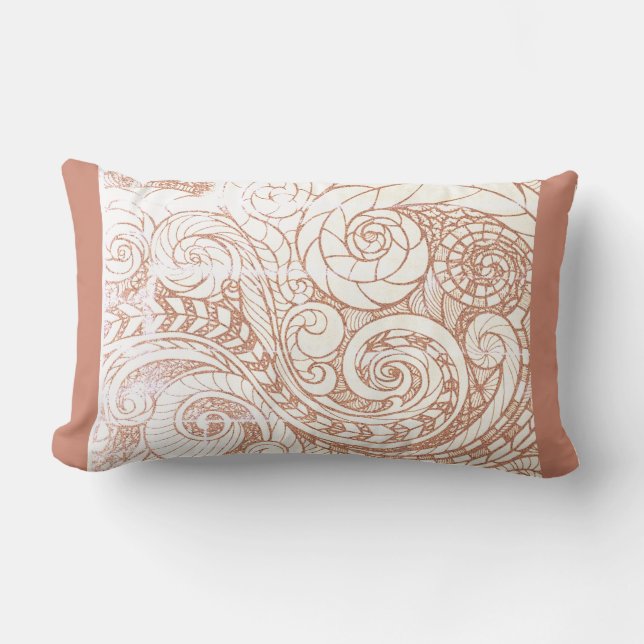 Coussin Rectangle Tourbillon botanique en terre cuite (Recto)