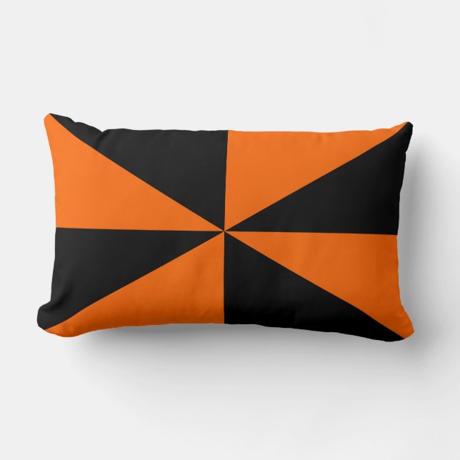 Coussin Rectangle Tourbillon orange et noir (Recto)