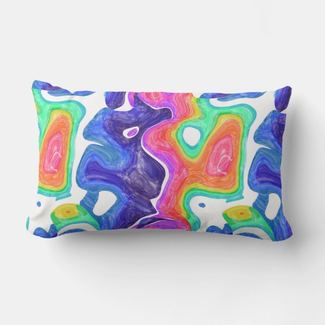 Coussin Rectangle tourbillons colorés (Recto)