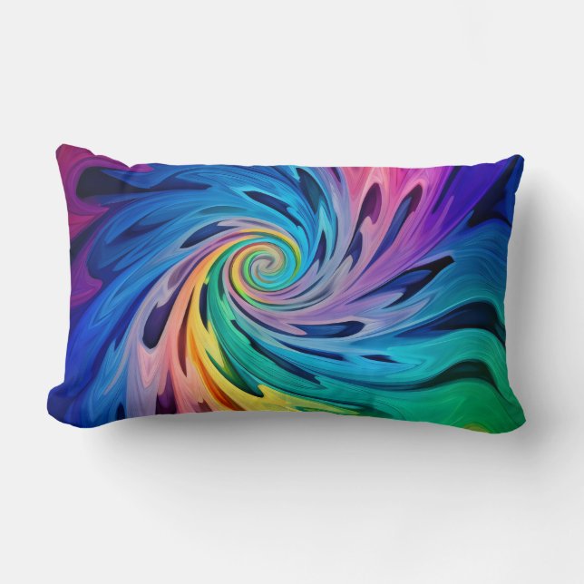 Coussin Rectangle Tourbillons multicolores (Recto)