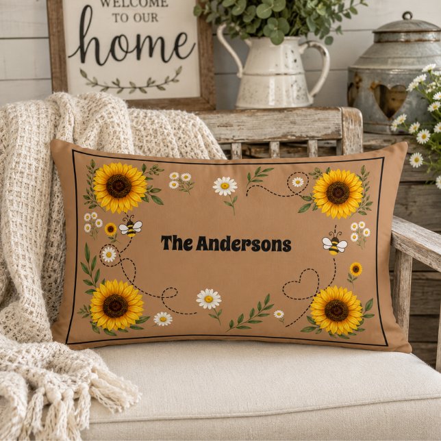 Coussin Rectangle Tournesol Personnalisé   (Créateur téléchargé)