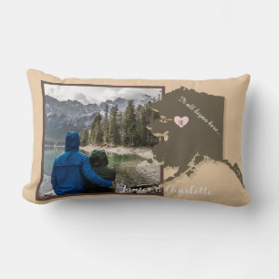 Coussin Rectangle Tout a commencé ici, Alaska, Personnaliser photo