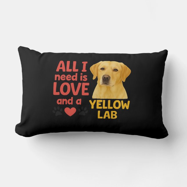 Coussin Rectangle Tout ce dont j'ai besoin, c'est d'AMOUR et d'un la (Recto)