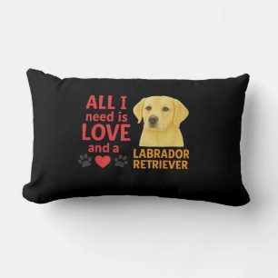 Coussin Rectangle Tout ce dont j'ai besoin c'est l'amour et un labra