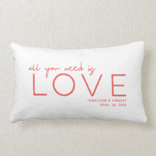 Coussin Rectangle Tout ce dont vous avez besoin est l'amour Personna