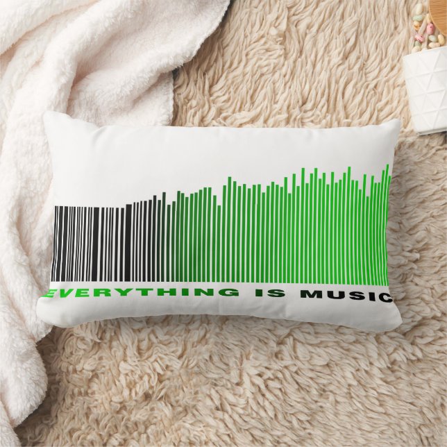 Coussin Rectangle Tout est Musique Texte Chanson Lecteur Vert Barcod (Couverture)