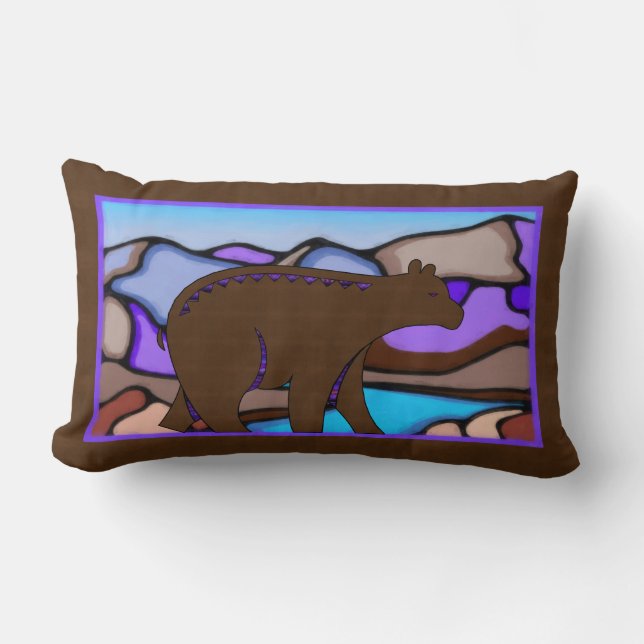 Coussin Rectangle Traces d'ours (Recto)
