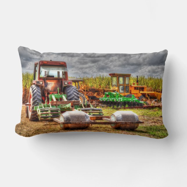 COUSSIN RECTANGLE TRACTEUR ET MACHINES AGRICOLES AUSTRALIE RURALE (Recto)