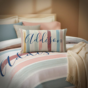 Coussin Rectangle Traits de pinceau pastel personnalisés
