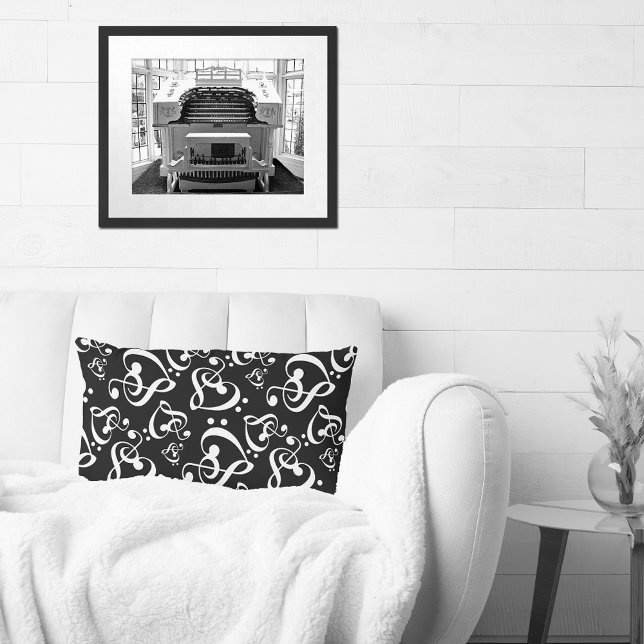 Coussin Rectangle Treble Clef Bass Clef Coeurs Musique Lancer Oreill (Créateur téléchargé)