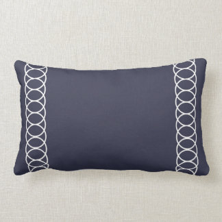 Coussin Rectangle Treillis bleu et blanc de cercle