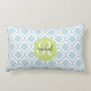 Coussin Rectangle Treillis marocain Quatrefoil de bleus layette