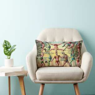 Coussin Rectangle Treize hommes faisant des acrobaties