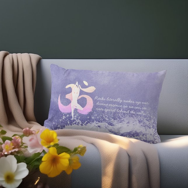 Coussin Rectangle Très Peri Méditation Instructeur Yoga Pose OM Cita (Créateur téléchargé)