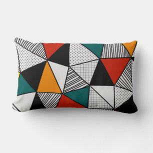 Coussin Rectangle triangles colorés motif géométrique