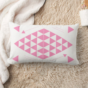 Coussin Rectangle Triangles géométriques roses
