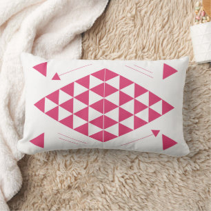 Coussin Rectangle Triangles géométriques roses