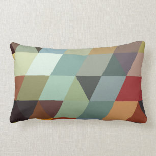 Coussin Rectangle Triangles multicolores géométriques des motifs  