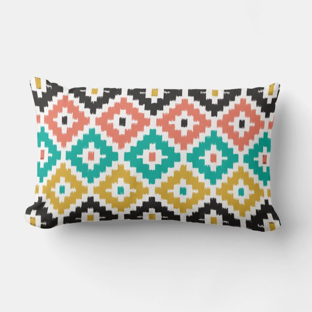 Coussin Rectangle Tribal Aztèque Mexicaine Imprimer Motif Diamond Ik (Recto)