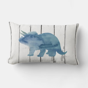 Coussin Rectangle Tricératops bleu Dinosaur Décor rustique