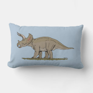 Coussin Rectangle Tricératops de Dinosaure Crétacé
