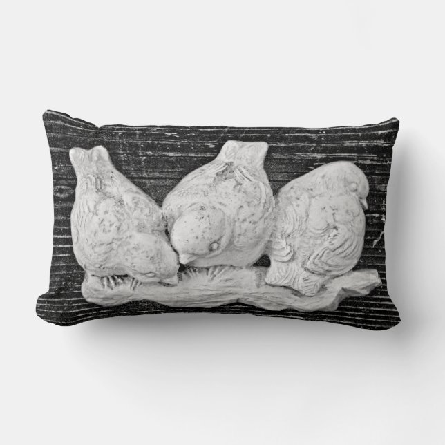 Coussin Rectangle Trio d'oiseaux (Recto)