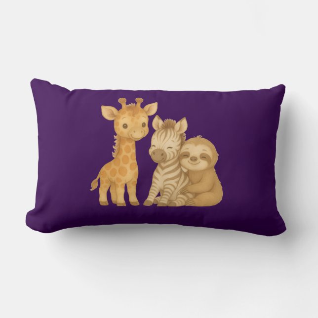 Coussin Rectangle "Trio of Friends" Throw Pillow (Recto)