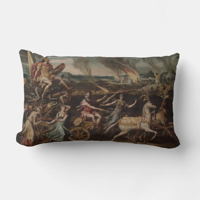 Coussin Rectangle Triumph de Mars, c.1570 (huile sur le panneau) (Recto)