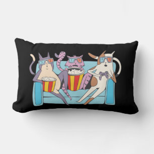 Coussin Rectangle Trois chats amateurs de film 3D