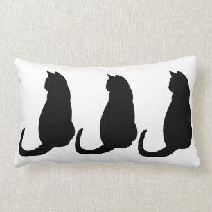 Coussin Rectangle Trois chats noirs